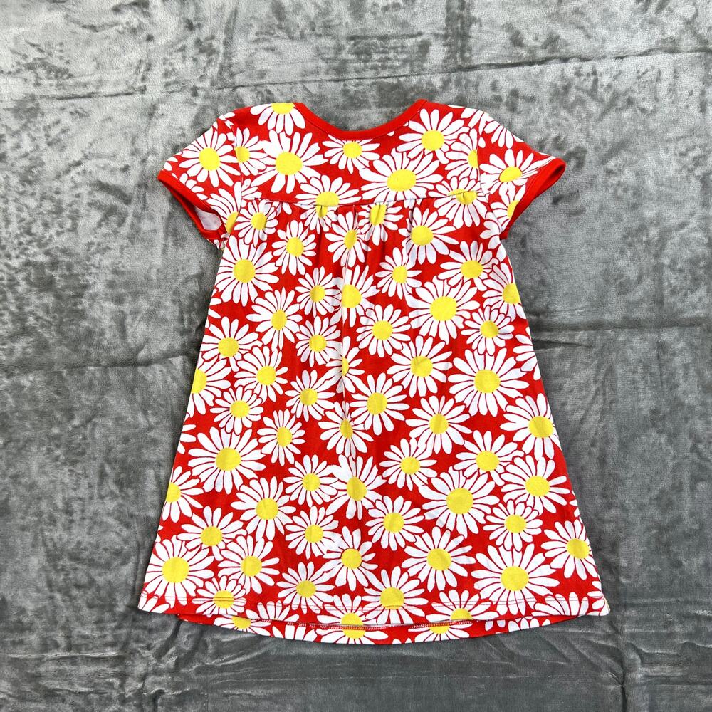 Hanna Anderson Red Allover Daisy Print Dress Kid's Size US 4 100% Cotton - Picture 5 of 5